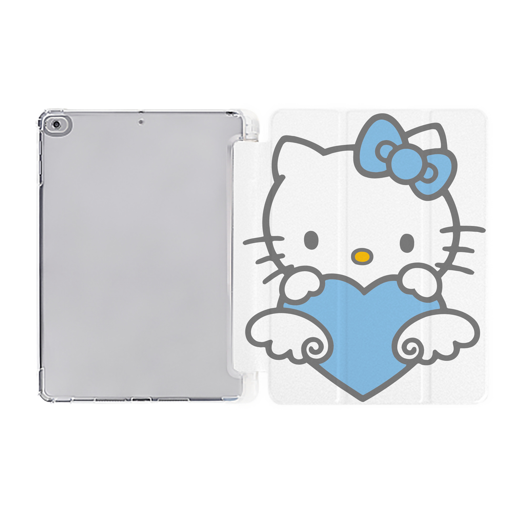 （画像用） Hello Kitty ハローキティ IPad ケース ペン収納付き 三つ折りスタンド PUレザー×シリコン 対応機種9.5/10.5/10.9インチ
